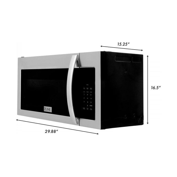 ZLINE Microwaves ZLINE Over the Range Convection Microwave Oven in Stainless Steel with Modern Handle and Sensor Cooking, MWO-OTR-30