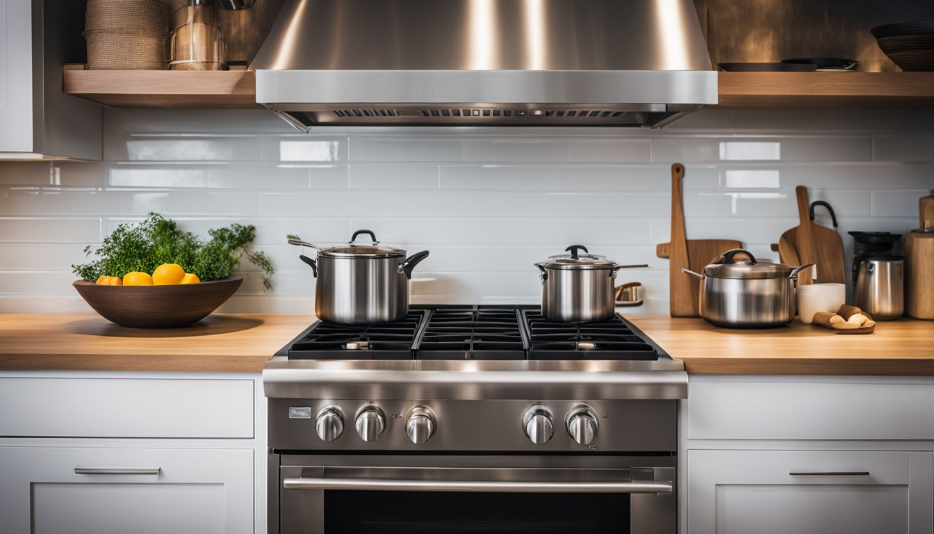 How far should stove top be from vent hood