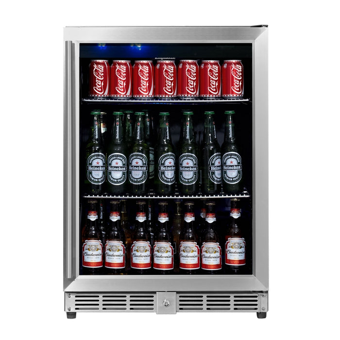 KingsBottle 24 Inch Built-In Beverage Cooler Fridge with Energy Efficient Compressor