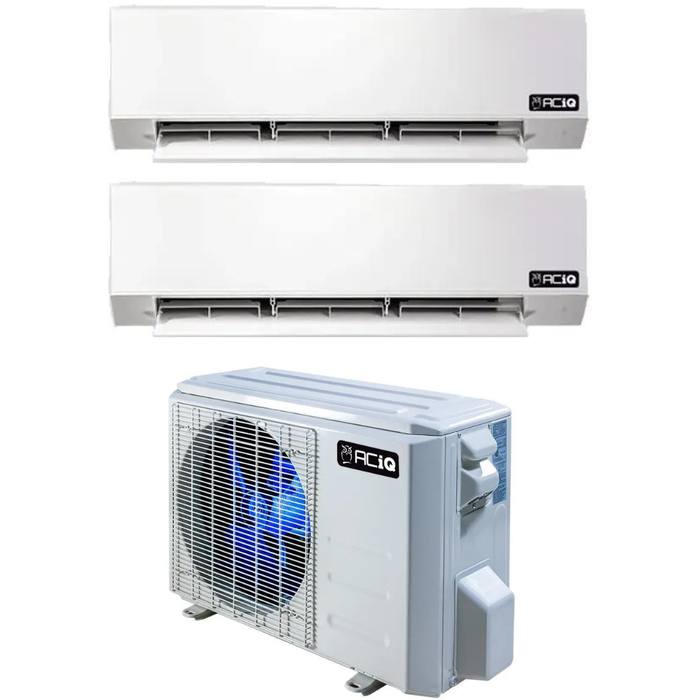 ACiQ Mini Split - 21,000 BTU 2 Zone Ductless Air Conditioner and Heat Pump