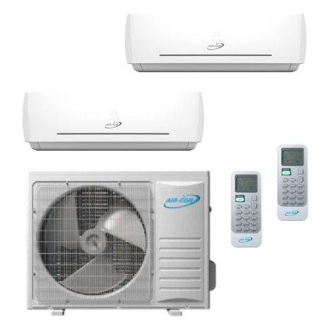 Air-Con 18,000 BTU 22 SEER 2-Zone Wall Mounted 9K+12K Mini-Split Heat Pump System