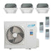 Air-Con 24,000 BTU 20 SEER 3-Zone Ceiling Cassette 9K+9K+9K Mini-Split Heat Pump System