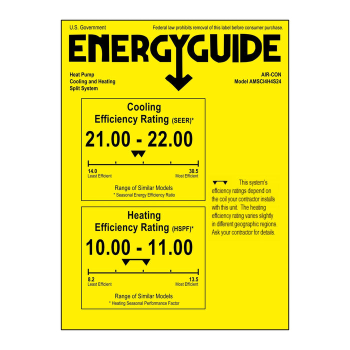Air-Con 24,000 BTU 22 SEER 2-Zone Concealed Duct 9K+9K Mini-Split Heat Pump System