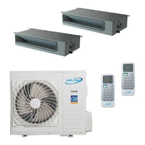 Air-Con 24,000 BTU 22 SEER 2-Zone Concealed Duct 9K+9K Mini-Split Heat Pump System