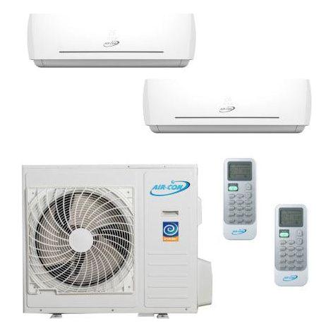 Air-Con 24,000 BTU 22 SEER 2-Zone Wall Mounted 12K+12K Mini-Split Heat Pump System