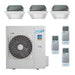 Air-Con 36,000 BTU 20 SEER 3-Zone Ceiling Cassette 9K+9K+12K Mini-Split Heat Pump System