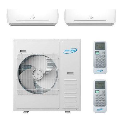 Air-Con 42,000 BTU 20 SEER 2-Zone Wall Mounted 12K+18K Mini-Split Heat Pump System