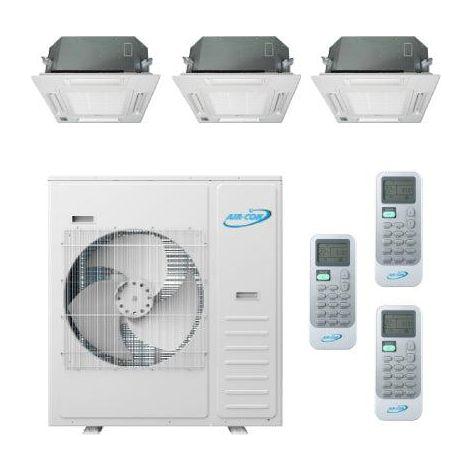 Air-Con 42,000 BTU 20 SEER 3-Zone Ceiling Cassette 12K+12K+12K Mini-Split Heat Pump System