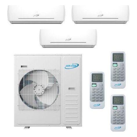 Air-Con 42,000 BTU 20 SEER 3-Zone Wall Mounted 12K+12K+12K Mini-Split Heat Pump System