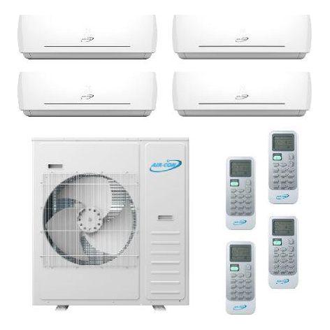 Air-Con 42,000 BTU 20 SEER 4-Zone Wall Mounted 9K+9K+9K+12K Mini-Split Heat Pump System