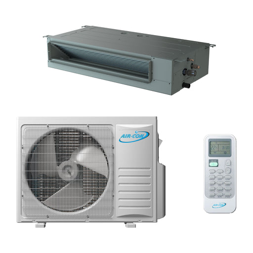 Air-Con Sky Pro Series 12,000 BTU 19 SEER Single Zone Concealed Duct Mini-Split Heat Pump System