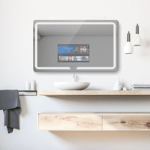 Aquadom USA Aquadom Vision 48" x 32" Smart LED Lighted Bathroom Mirror With Built-in TV, Defogger, Body Fat Scale and Skin Detector