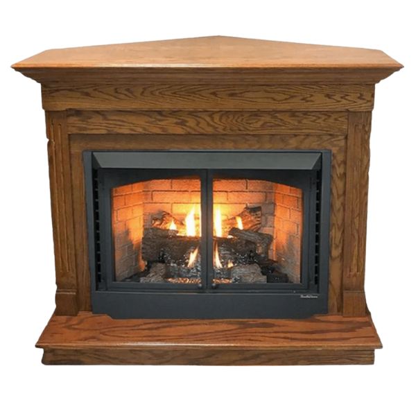 Buck Stove Natural Gas / XL 36" / Prestige Corner Mantel Buck Stove ZCBB Gas Fireplace