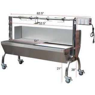 Charotis 52" Charcoal Stainless Steel Spit Rotisserie SS1-DX