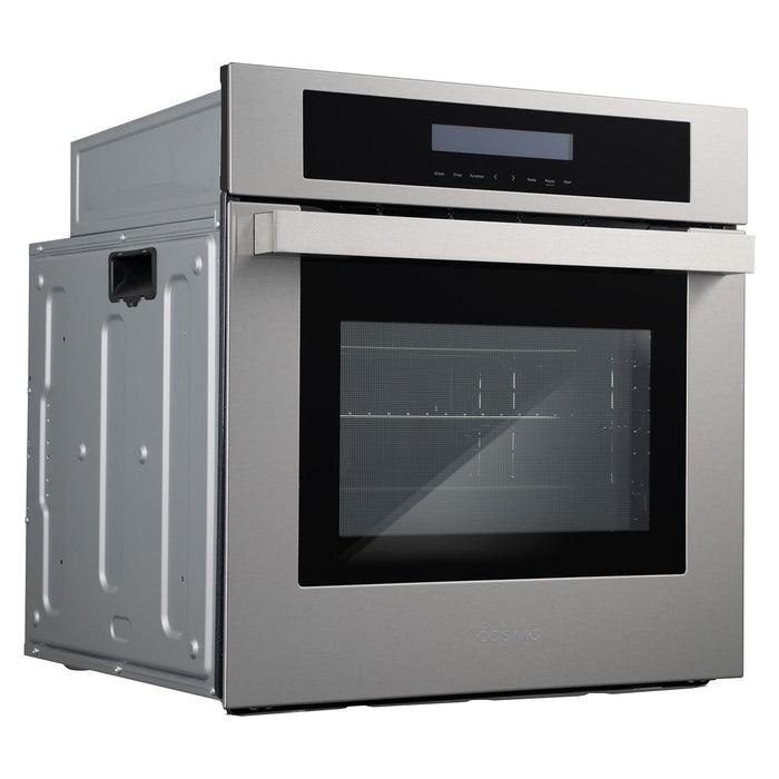 Cosmo Ovens Cosmo 24" 2.5 cu. ft. Single Electric Wall Oven w/8 Functions and True European Convection in Stainless Steel C106SIX-PT