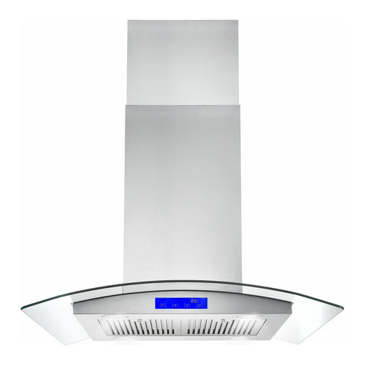 Cosmo 30" Ducted Island Range Hood in Stainless Steel with LED Lighting and Permanent Filters COS-668ICS750