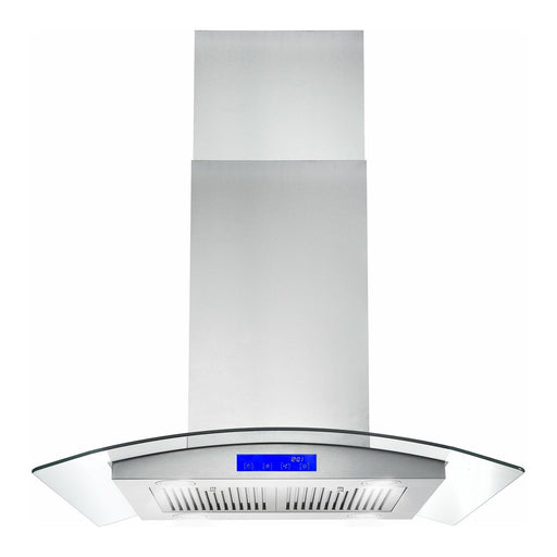 Cosmo Range Hood Cosmo 30" Ducted Island Range Hood in Stainless Steel with LED Lighting and Permanent Filters COS-668ICS750