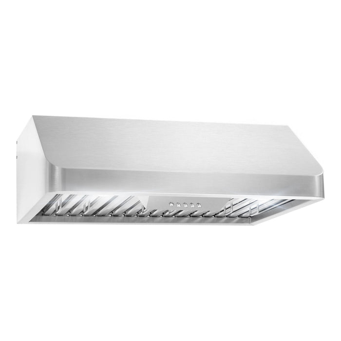 Cosmo 30" Ducted Under Cabinet Range Hood in Stainless Steel with Push Button Controls, LED Lighting and Permanent Filters COS-QB75