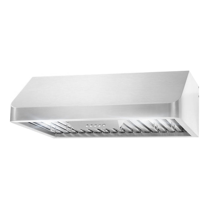 Cosmo 30" Ducted Under Cabinet Range Hood in Stainless Steel with Push Button Controls, LED Lighting and Permanent Filters COS-QB75