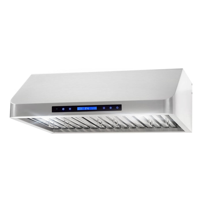 Cosmo 30" Ducted Under Cabinet Range Hood in Stainless Steel with Touch Display, LED Lighting and Permanent Filters COS-QS75