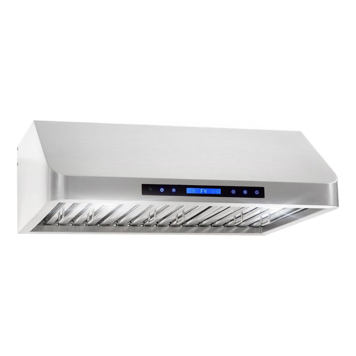 Cosmo 30" Ducted Under Cabinet Range Hood in Stainless Steel with Touch Display, LED Lighting and Permanent Filters COS-QS75