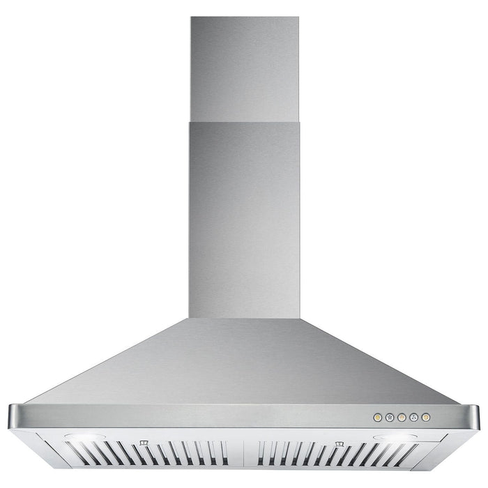 Cosmo 30'' Ducted Wall Mount Range Hood in Stainless Steel with LED Lighting and Permanent Filters COS-63175