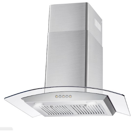 Cosmo Range Hood Cosmo 30'' Ducted Wall Mount Range Hood in Stainless Steel with Push Button Controls, LED Lighting and Permanent Filters COS-668WRC75