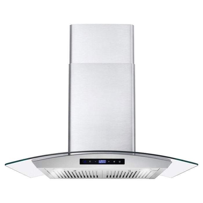 Cosmo 30"  Ducted Wall Mount Range Hood in Stainless Steel with Touch Controls, LED Lighting and Permanent Filters COS-668AS750