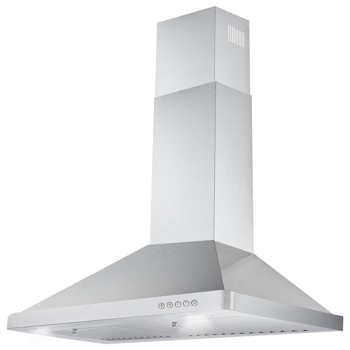 Cosmo 30'' Ductless Wall Mount Range Hood in Stainless Steel with LED Lighting and Carbon Filter Kit for Recirculating  COS-63175-DL