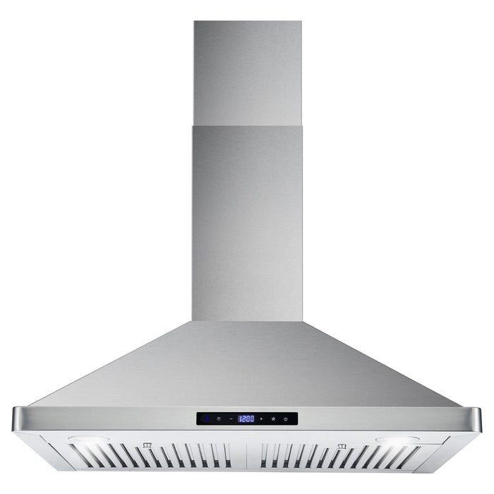 Cosmo 30" Ductless Wall Mount Range Hood in Stainless Steel with LED Lighting and Carbon Filter Kit for Recirculating COS-63175S-DL