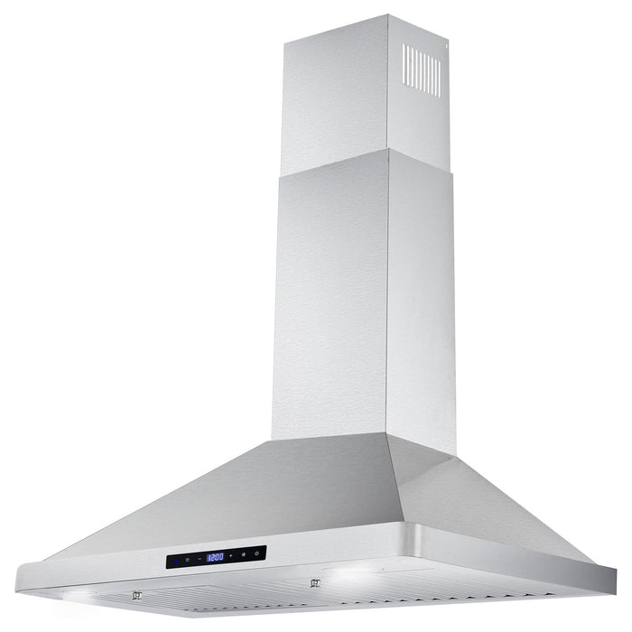 Cosmo Range Hood Cosmo 30" Ductless Wall Mount Range Hood in Stainless Steel with LED Lighting and Carbon Filter Kit for Recirculating COS-63175S-DL