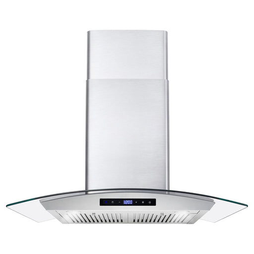Cosmo Range Hood Cosmo 30" Ductless Wall Mount Range Hood in Stainless Steel with LED Lighting and Carbon Filter Kit for Recirculating COS-668AS750-DL