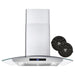 Cosmo Range Hood Cosmo 30" Ductless Wall Mount Range Hood in Stainless Steel with Soft Touch Controls, LED Lighting and Carbon Filter Kit for Recirculating COS-668WRCS75-DL
