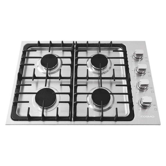 Cosmo 30" Gas Cooktop in Stainless Steel with 4 Italian Made Burners COS-DIC304