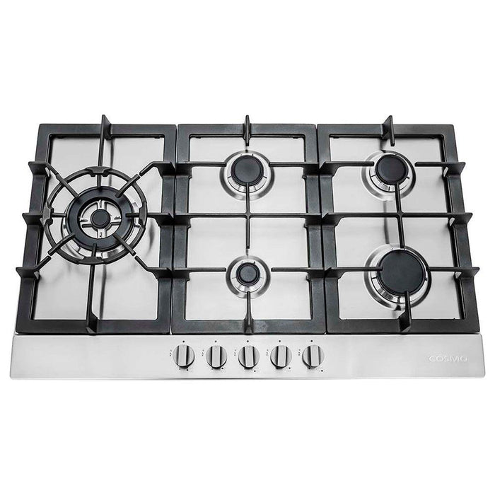 Cosmo 30" Gas Cooktop in Stainless Steel with 5 Sealed Brass Burners 850SLTX-E