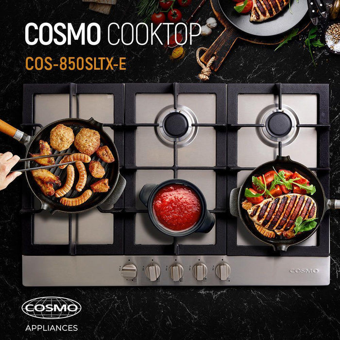 Cosmo 30" Gas Cooktop in Stainless Steel with 5 Sealed Brass Burners 850SLTX-E