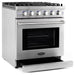 Cosmo Ranges Cosmo 30'' Slide-In Freestanding Gas Range with 5 Sealed Burners, Cast Iron Grates, 4.5 cu. ft. Capacity Convection Oven in Stainless Steel COS-EPGR304