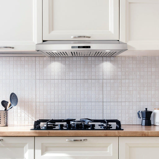 Cosmo 30" Under Cabinet Range Hood with Digital Touch Controls, 3-Speed Fan, LED Lights and Permanent Filters in Stainless Stee COS-KS6U30