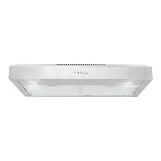 Cosmo 30" Under Cabinet Range Hood with Ducted / Ductless Convertible Slim Kitchen Over Stove Vent, 3 Speed Exhaust Fan, Reusable Filter, LED Lights in Stainless Steel COS-5U30