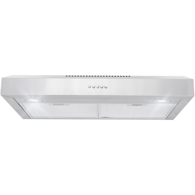 Cosmo 30" Under Cabinet Range Hood with Ducted / Ductless Convertible Slim Kitchen Over Stove Vent, 3 Speed Exhaust Fan, Reusable Filter, LED Lights in Stainless Steel COS-5U30