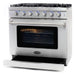 Cosmo 36'' 6.0 cu. ft. Commercial Gas Range with Convection Oven in Stainless Steel with Storage Drawer COS-EPGR366