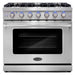 Cosmo 36'' 6.0 cu. ft. Commercial Gas Range with Convection Oven in Stainless Steel with Storage Drawer COS-EPGR366