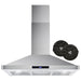 Cosmo Range Hood Cosmo 36''  Ducted Range Hood in Stainless Steel with Touch Controls, LED Lighting and Permanent Filters COS-63190S