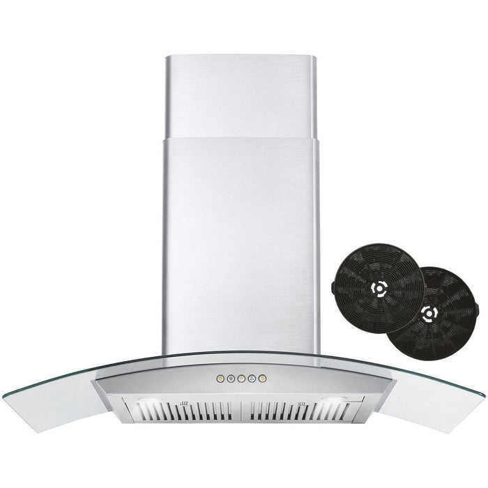 Cosmo 36" Ducted Wall Mount Range Hood in Stainless Steel with LED Lighting and Permanent Filters COS-668A900