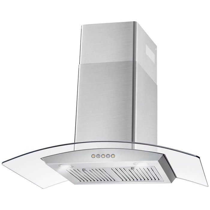 Cosmo 36" Ducted Wall Mount Range Hood in Stainless Steel with LED Lighting and Permanent Filters COS-668A900