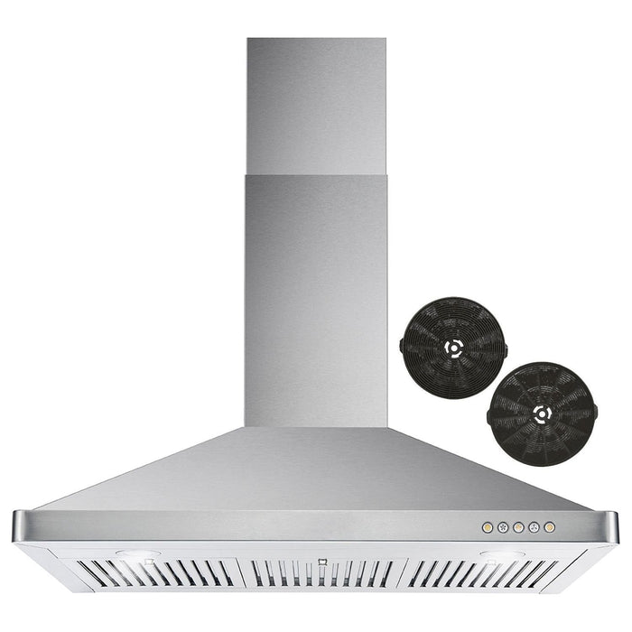 Cosmo 36'' Ducted Wall Mount Range Hood in Stainless Steel with Touch Controls, LED Lighting and Permanent Filters COS-63190