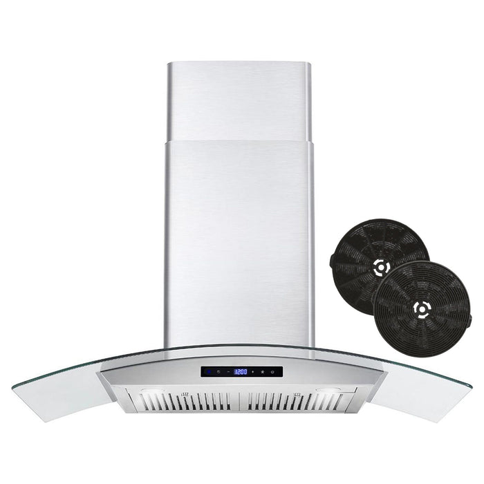 Cosmo Range Hood Cosmo 36'' Ducted Wall Mount Range Hood in Stainless Steel with Touch Controls, LED Lighting and Permanent Filters COS-668WRCS90
