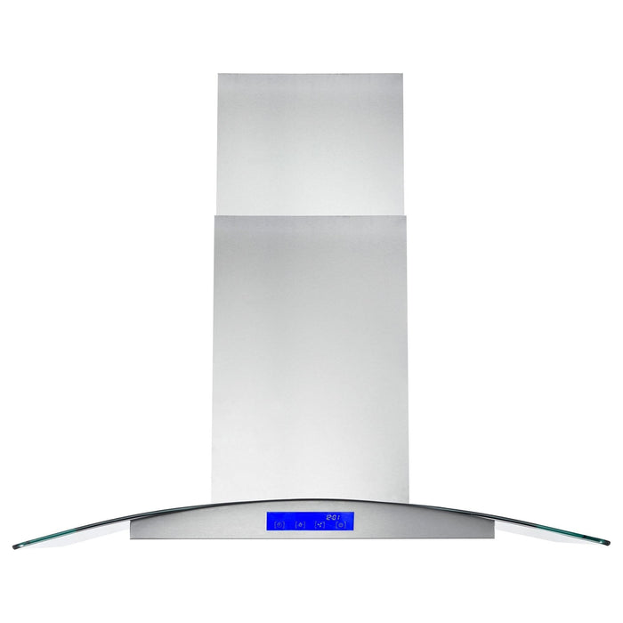 Cosmo 36"  Ductless Island Range Hood in Stainless Steel with LED Lighting and Carbon Filter Kit for Recirculating COS-668ICS900-DL