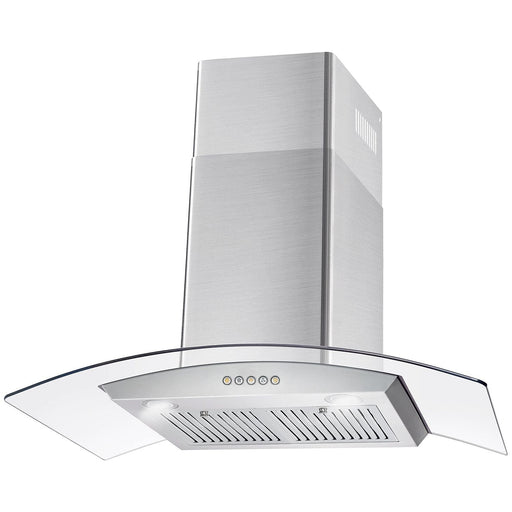 Cosmo Range Hood Cosmo 36" Ductless Wall Mount Range Hood in Stainless Steel with LED Lighting and Carbon Filter Kit for Recirculating COS-668A900-DL