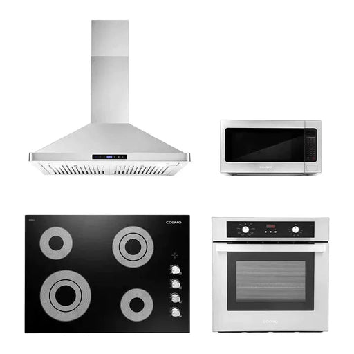 Cosmo Kitchen Appliance Packages Cosmo 4 Piece, 30" Cooktop 24" Wall Oven 30" Microwave & French Door Refrigerator COS-4PKG-134